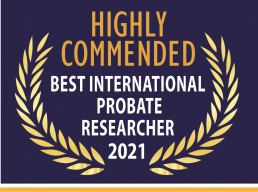 Image of Highly Commended International Probate Researcher 2021